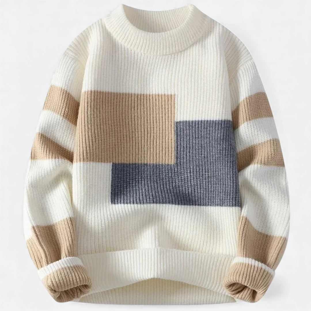 Dámský lehce pružný pletený svetr se vzorem copánků