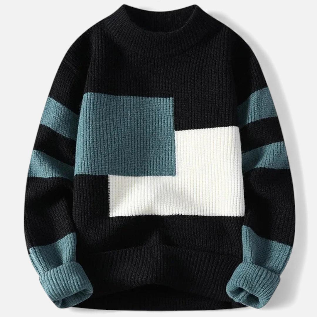 Dámský lehce pružný pletený svetr se vzorem copánků