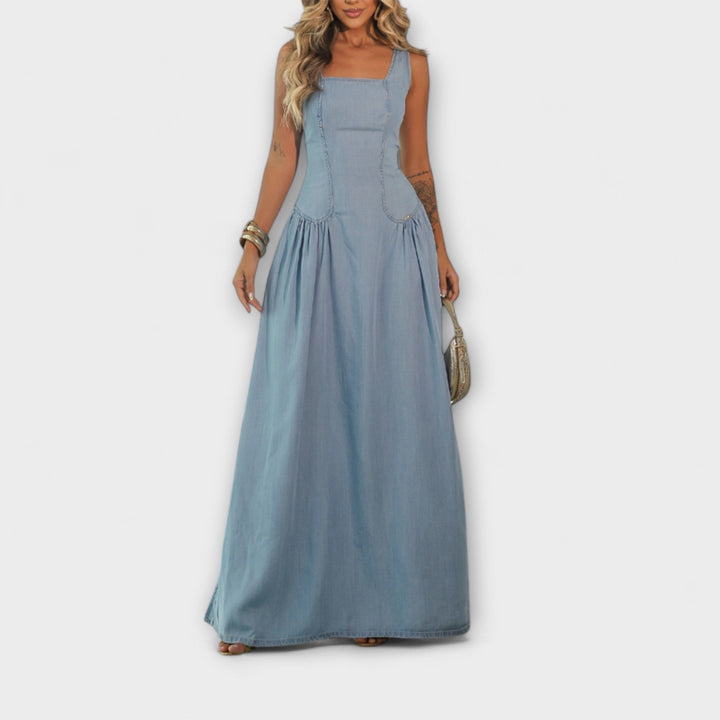 Denim Blue Strapless Dress