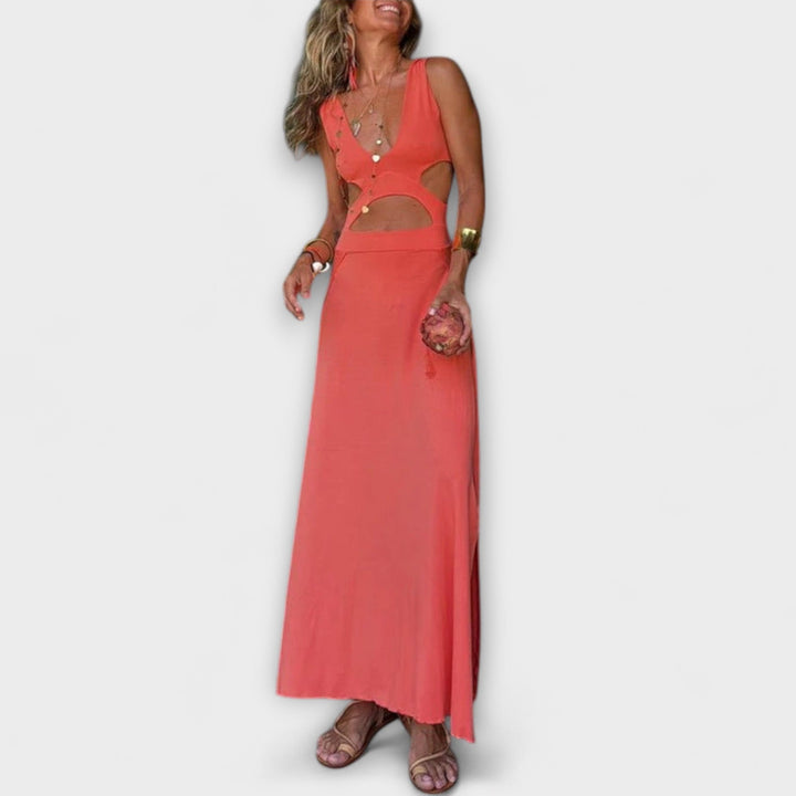 Sukienka Eleanor z wycięciami, rozciągliwa, z efektem farbowania na supełki i rozdarcia