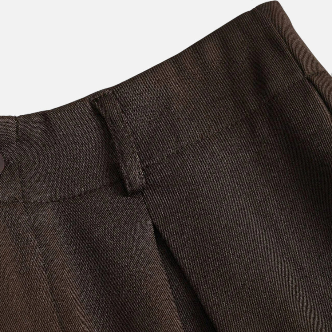 Maison Vaison | Women’s Jacquard Pleated Wide-Leg Trousers