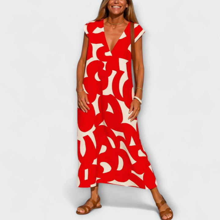 Lehké šaty s výstřihem do V