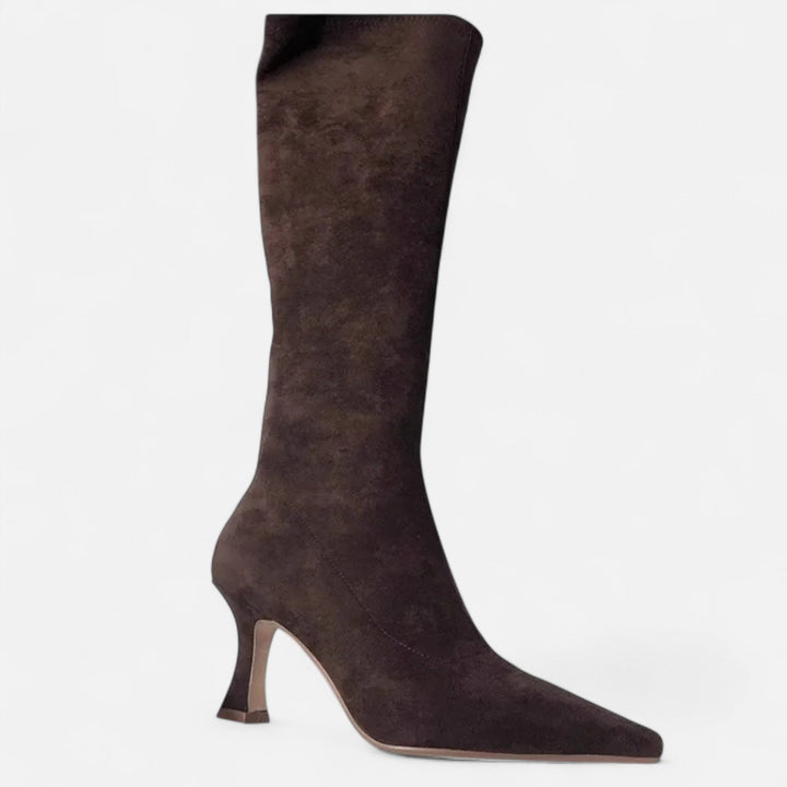 Maison Vaison | Women’s Suede Thigh-High Heeled Boots