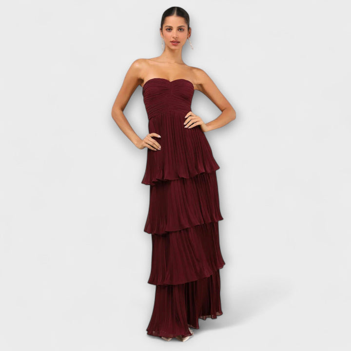 Strapless Layered Maxi Dress