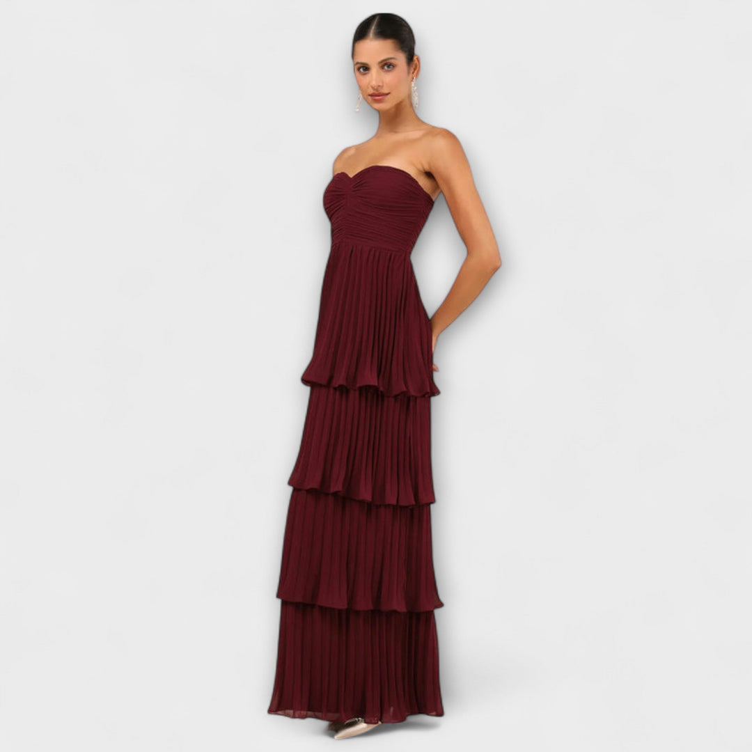 Strapless Layered Maxi Dress
