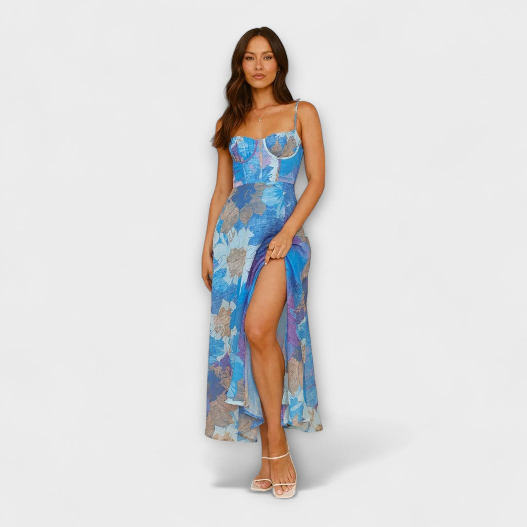 Sukienka na ramiączkach w kwiaty dla kobiet - Stylowa i urzekająca