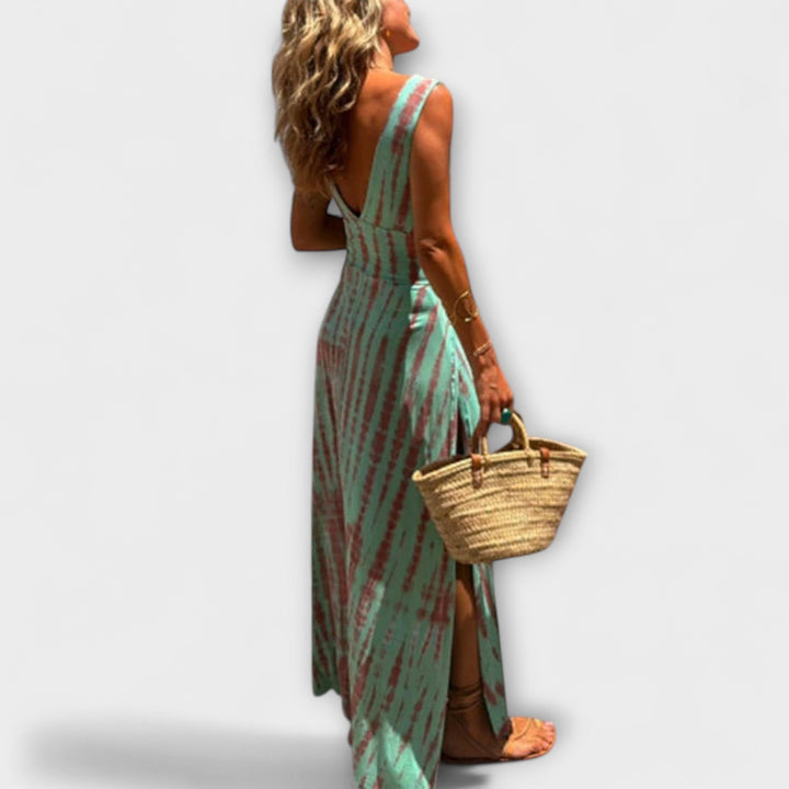 Sukienka Eleanor z wycięciami, rozciągliwa, z efektem farbowania na supełki i rozdarcia