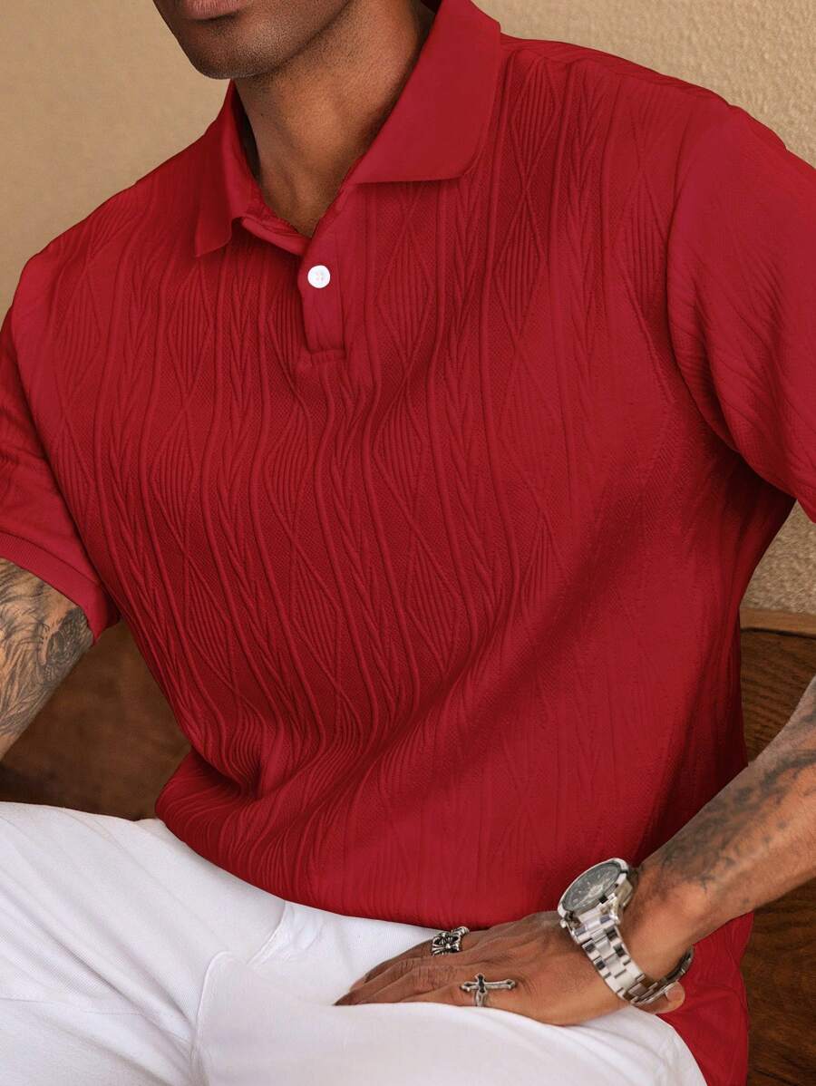 Casualowa letnia koszulka polo z guzikami – męska