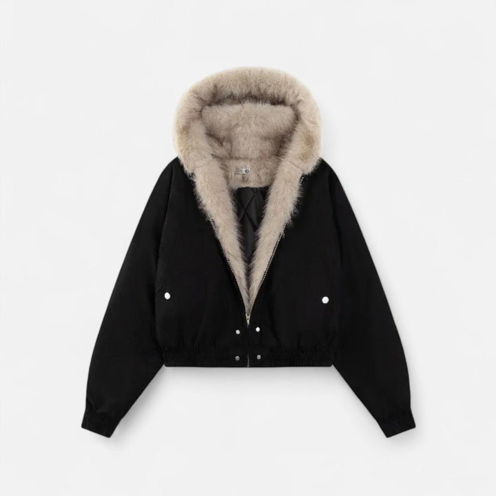 Women’s Winter Hooded Coat – Fur Collar Vintage Style