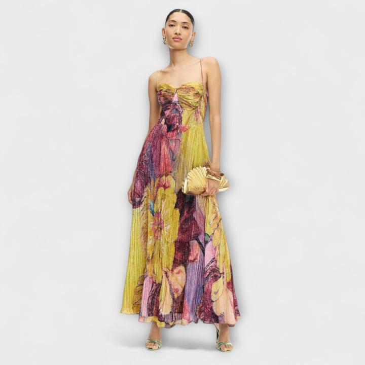 Maxi Dress with Vibrant Ikat Print