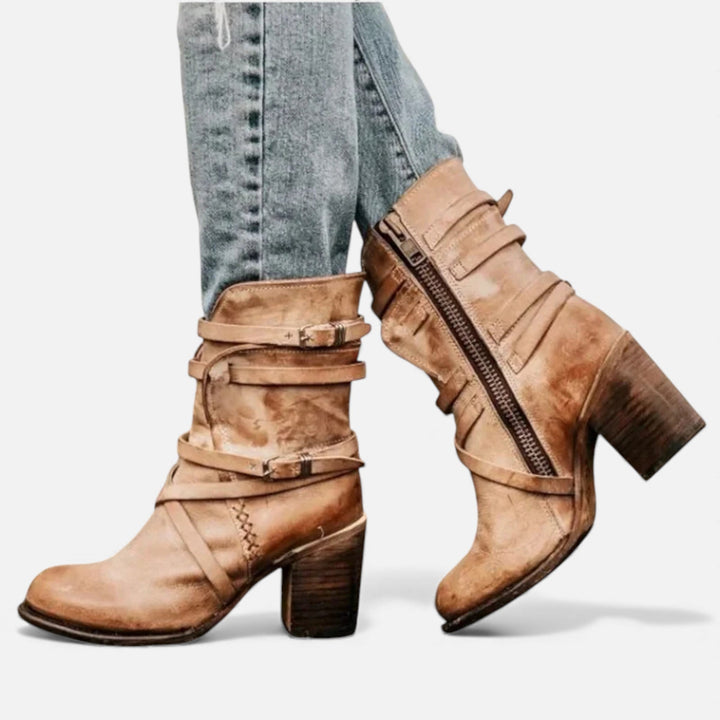 Women’s Leather High-Knee Boots – Winter Heritage Elegance