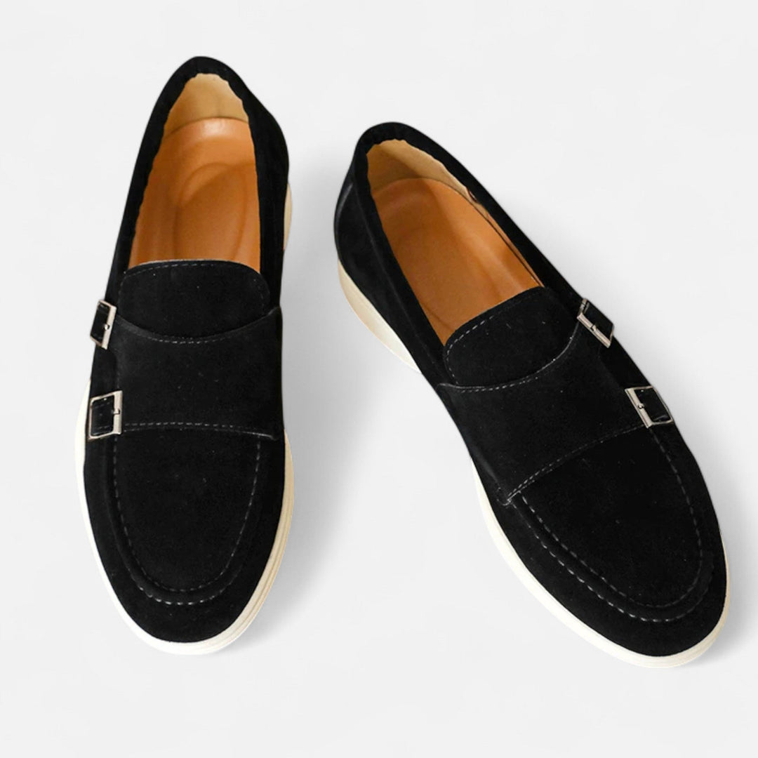Men’s Suede Monk Strap Loafers – Slip-On Elegance