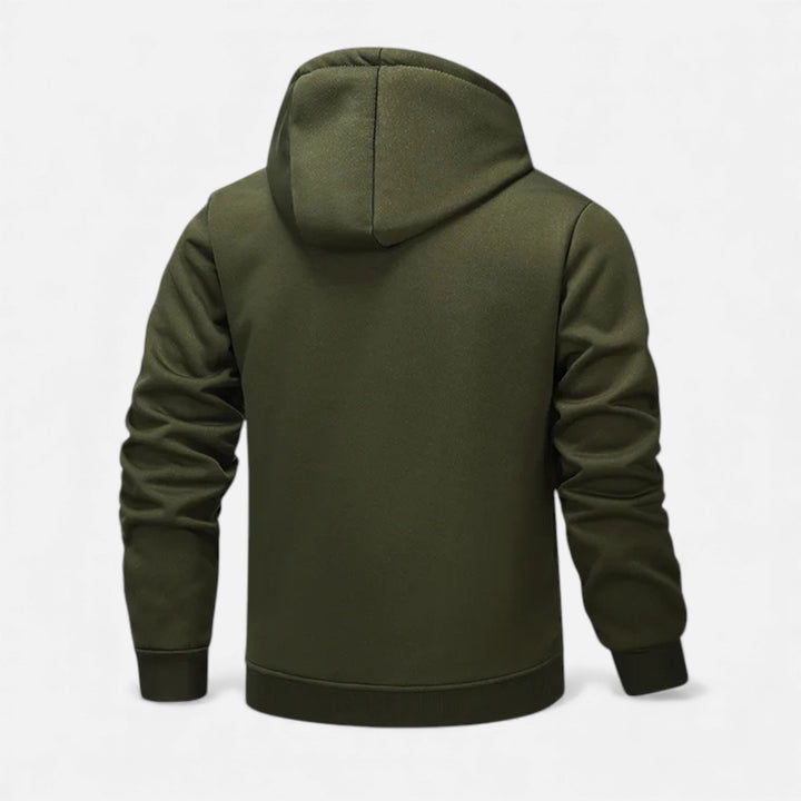 Męska kurtka zimowa z kapturem i podszewką z polaru