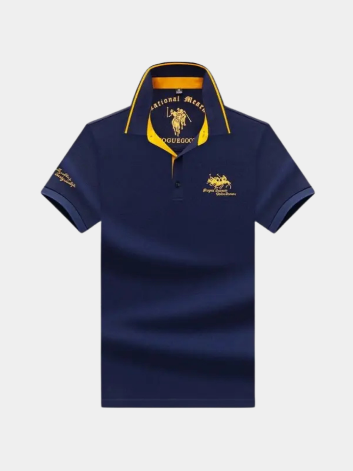 Ekskluzywna koszulka polo z kołnierzem mandaryńskim – męska