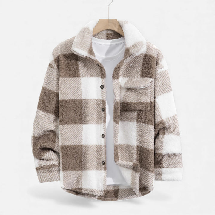 Pánská sametová bunda s králičí kožešinou