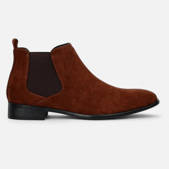 Bottes Chelsea pour homme en daim à bout carré