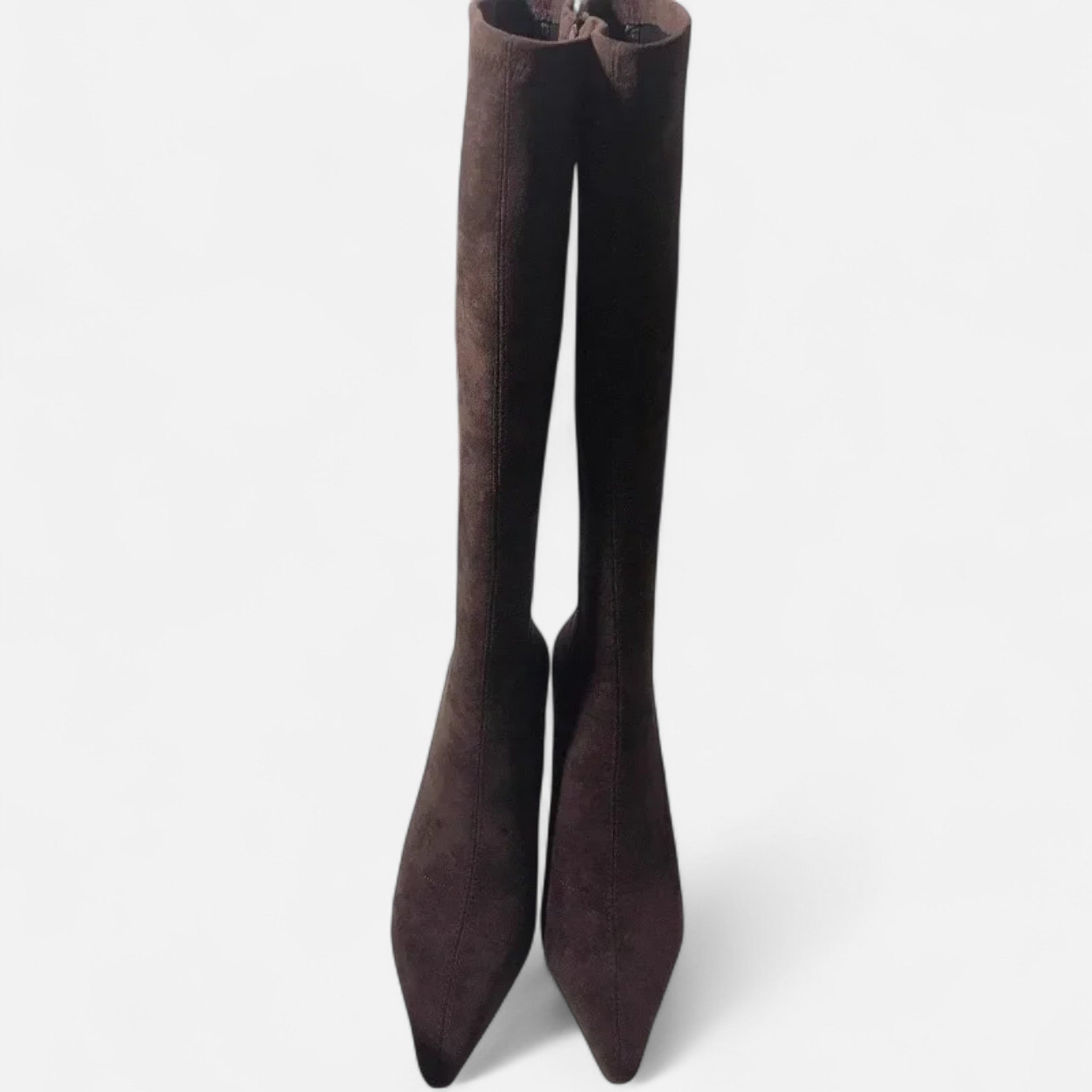 Maison Vaison | Women’s Suede Thigh-High Heeled Boots