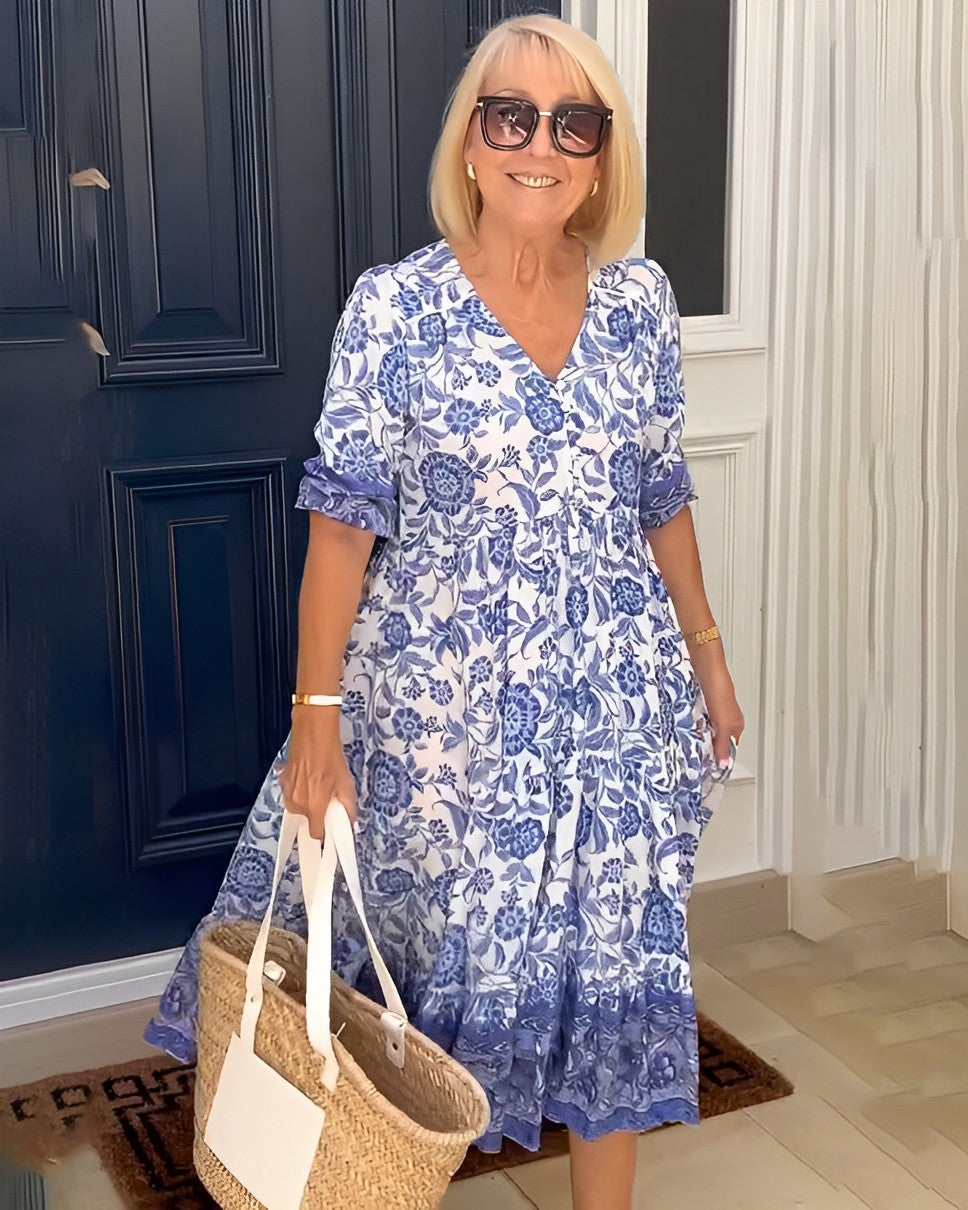 Elegantní květinový výstřih do V