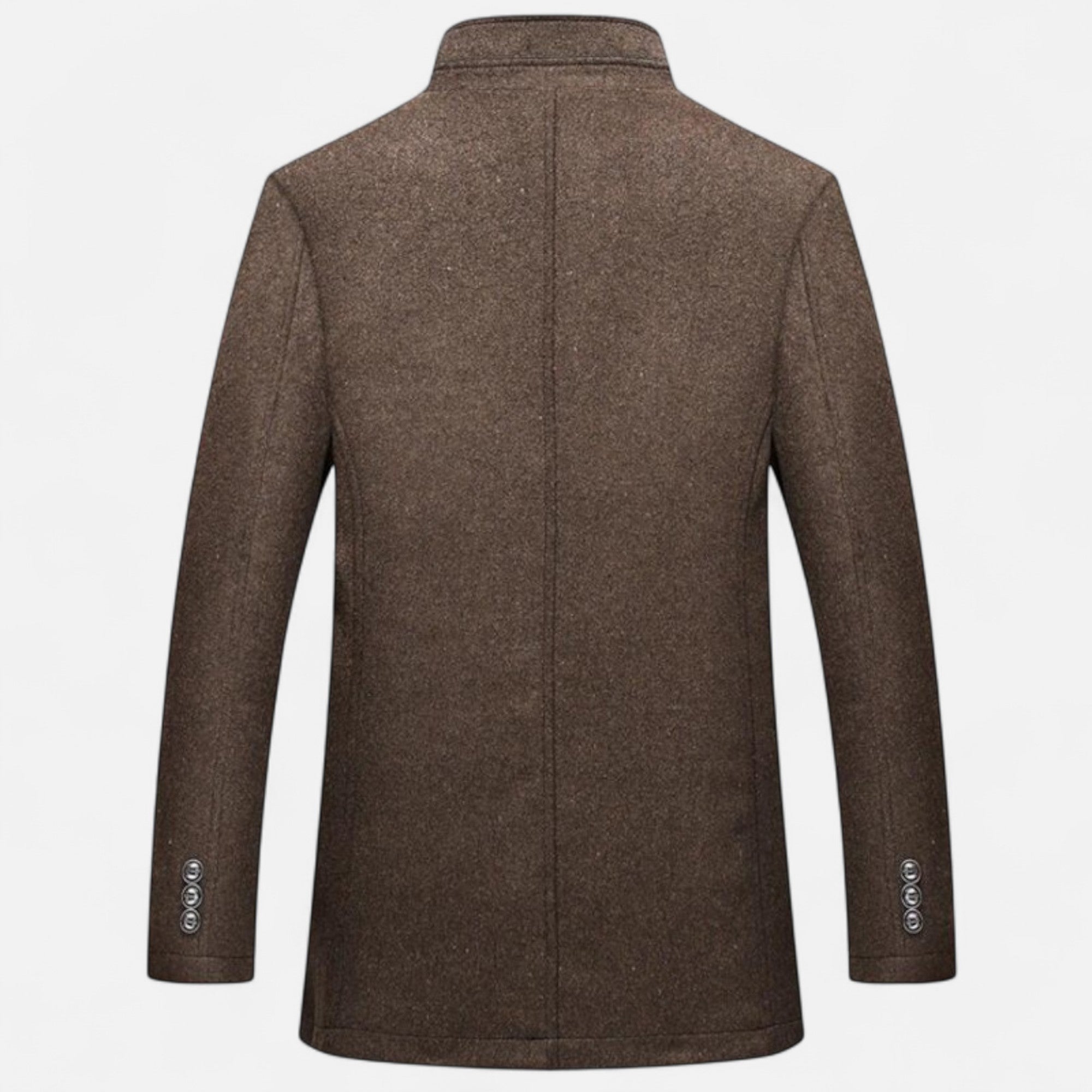 Maison Vaison | Men’s Long Wool Overcoat with Vest Panel