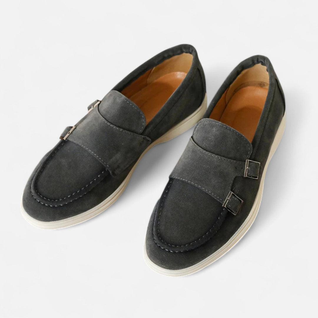 Men’s Suede Monk Strap Loafers – Slip-On Elegance