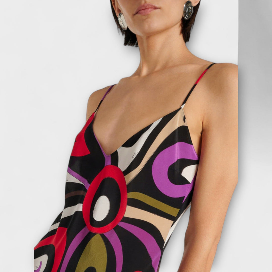 Maxi Dress in Marble Print