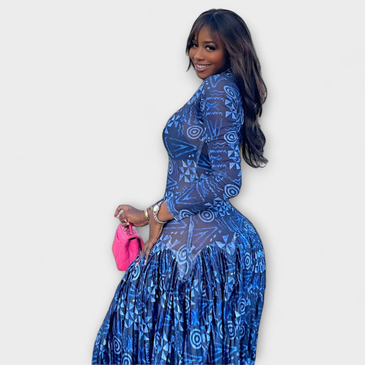 Maxi šaty s motivem liliové síťoviny