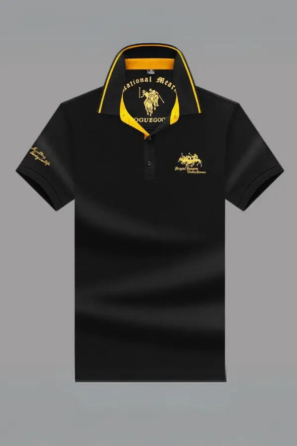 Ekskluzywna koszulka polo z kołnierzem mandaryńskim – męska