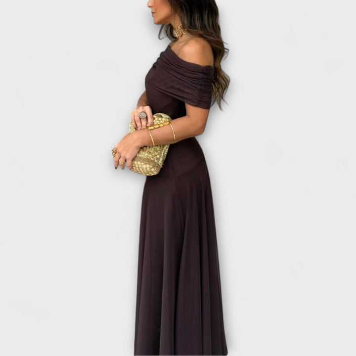 Toledo One-Shoulder Mesh Maxi Dress