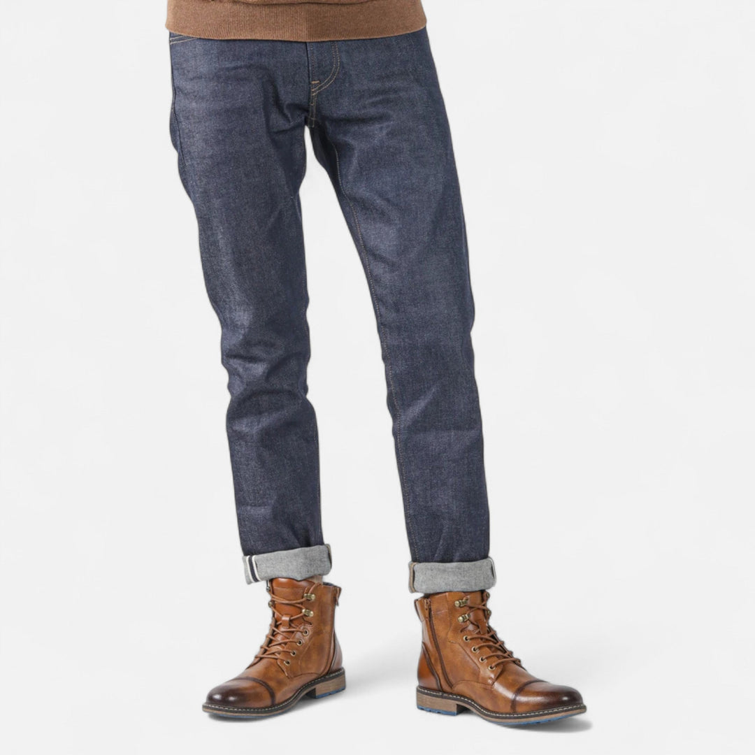 Męskie lekkie wiosenne skórzane buty za kostkę