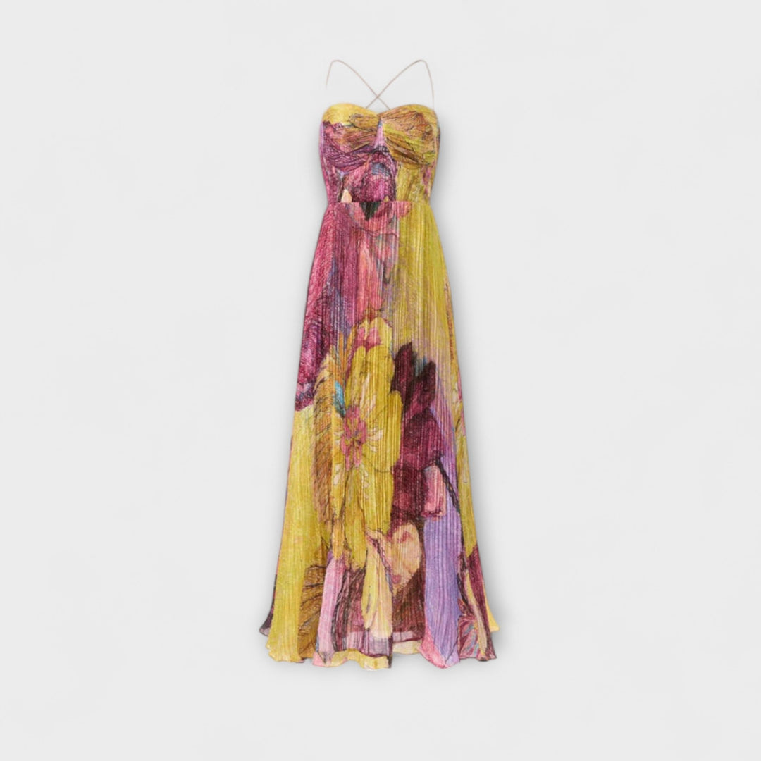 Maxi Dress with Vibrant Ikat Print