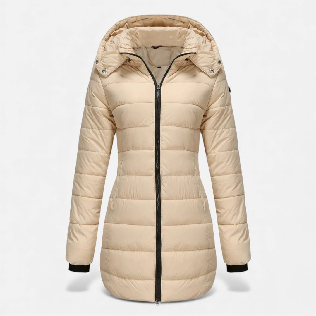 Damska pikowana kurtka z bawełnianej mieszanki na jesień i zimę