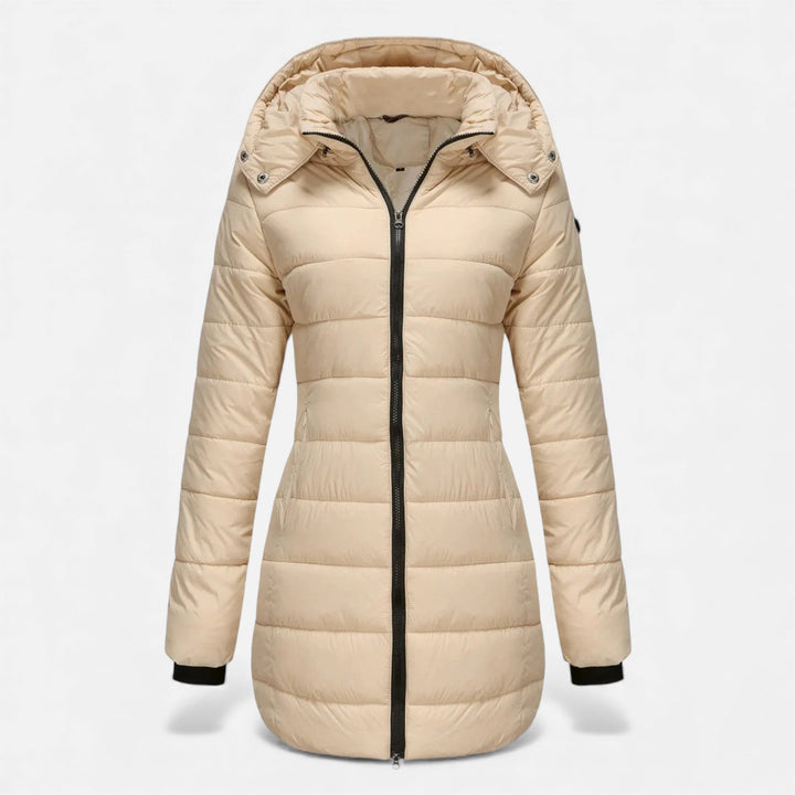 Damska pikowana kurtka z bawełnianej mieszanki na jesień i zimę