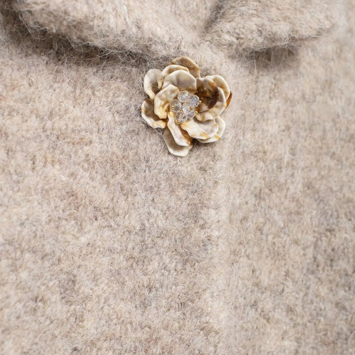 Damski kwiecisty sweter na guziki