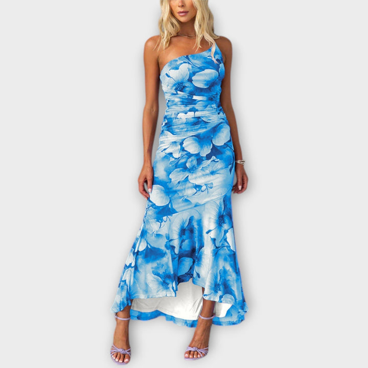 Maxi Dress with Asymmetrical Ruching
