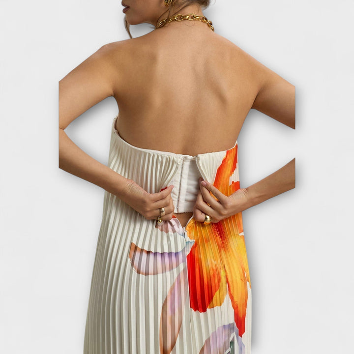 Sweetheart Maxi Dress in Orange Floral