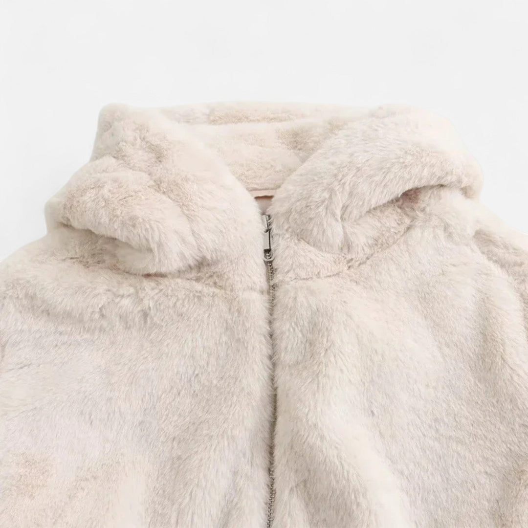 Maison Vaison | Women’s Hooded Faux Fur Coat – Winter Luxe Comfort