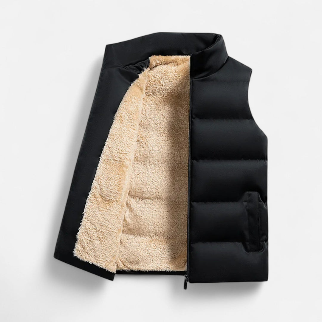 Gilet d'hiver pour homme en laine d'agneau