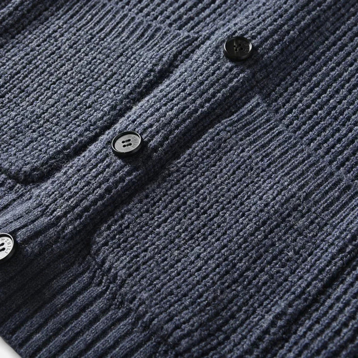 Pánský zapínací prémiový vlněný svetr – klasický úzký střih