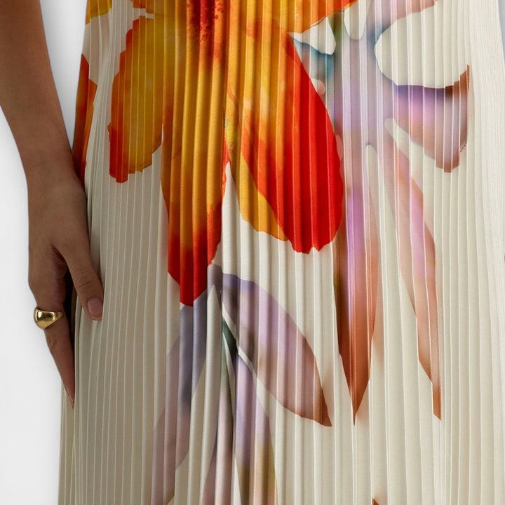 Sweetheart Maxi Dress in Orange Floral