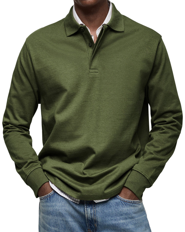 Luxury Long Sleeve Polo – Men
