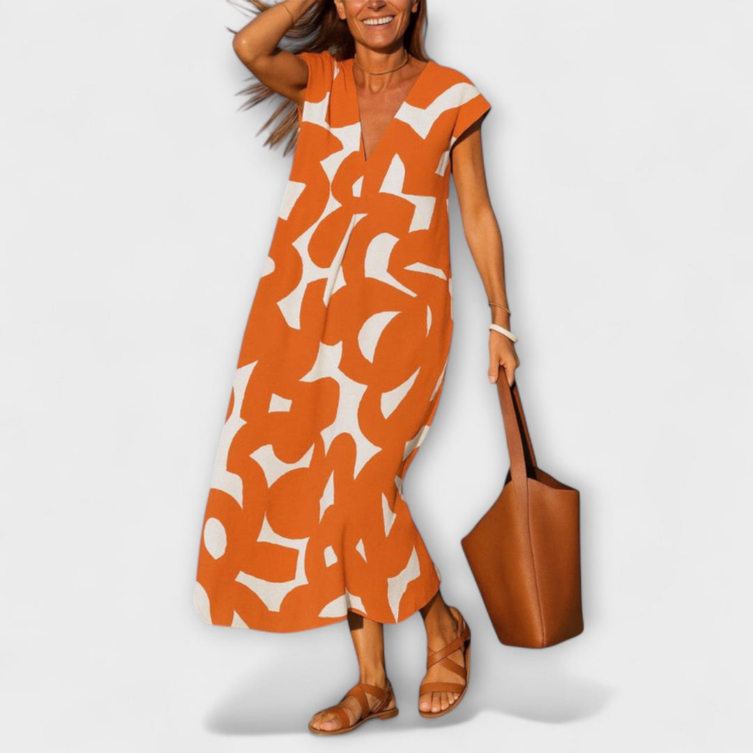 Lehké šaty s výstřihem do V