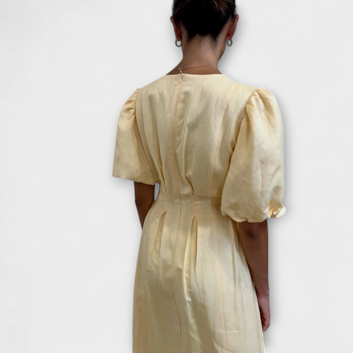 Butter Yellow Maxi Dress with Airy Design