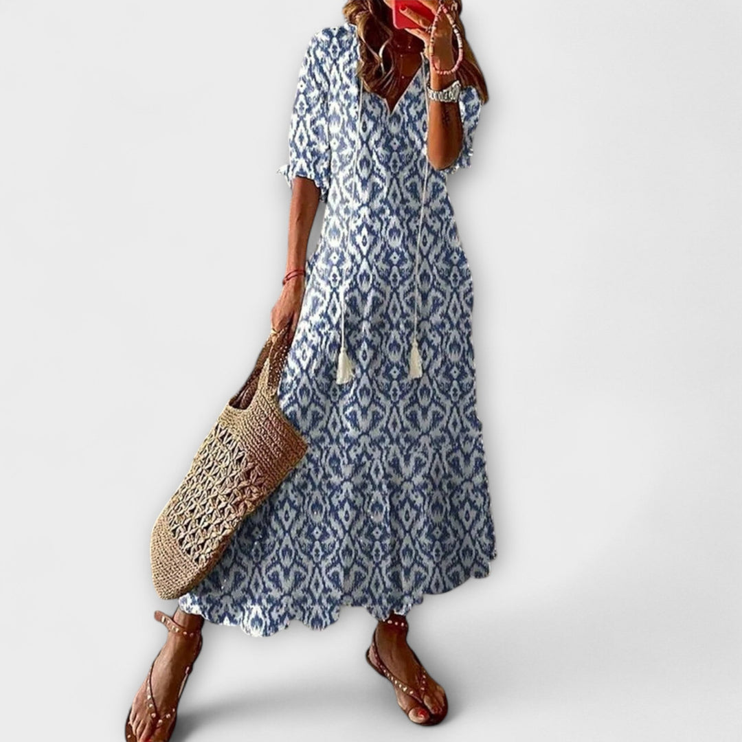 Women's Bohemian Summer Dress with Flowing Silhouette