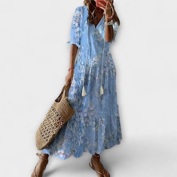 Women's Bohemian Summer Dress with Flowing Silhouette