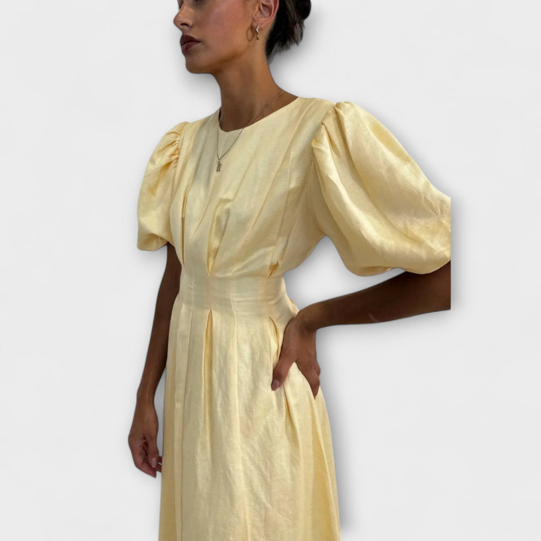 Butter Yellow Maxi Dress with Airy Design