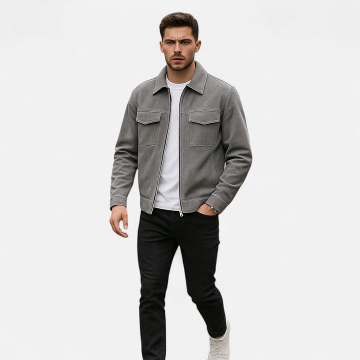 Veste ample en daim pour homme