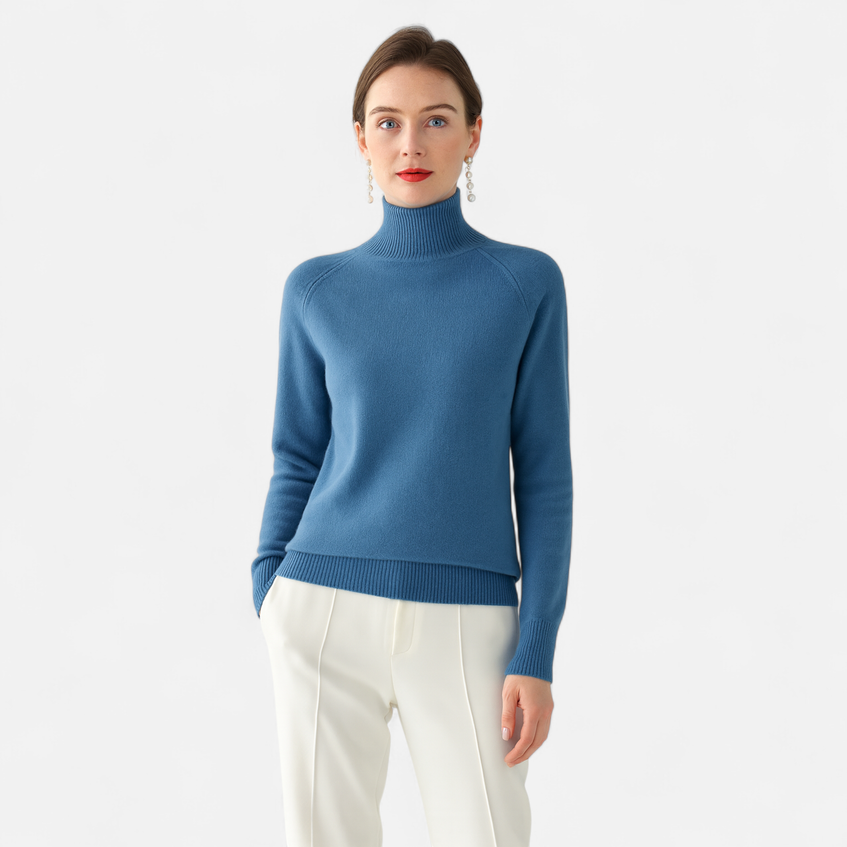 Maison Vaison | Women's Merino Wool & Cashmere Mock-Neck Sweater