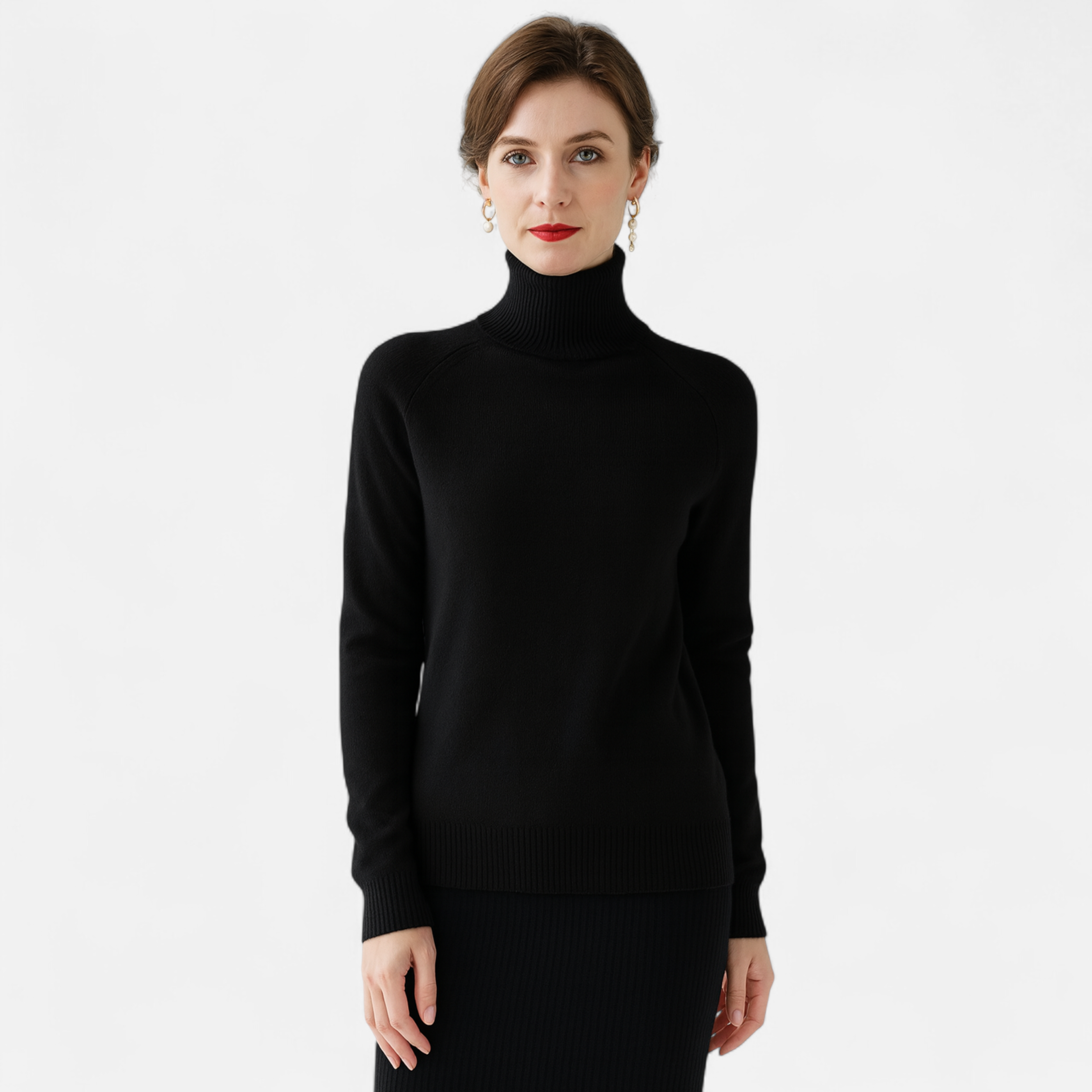 Maison Vaison | Women's Merino Wool & Cashmere Mock-Neck Sweater