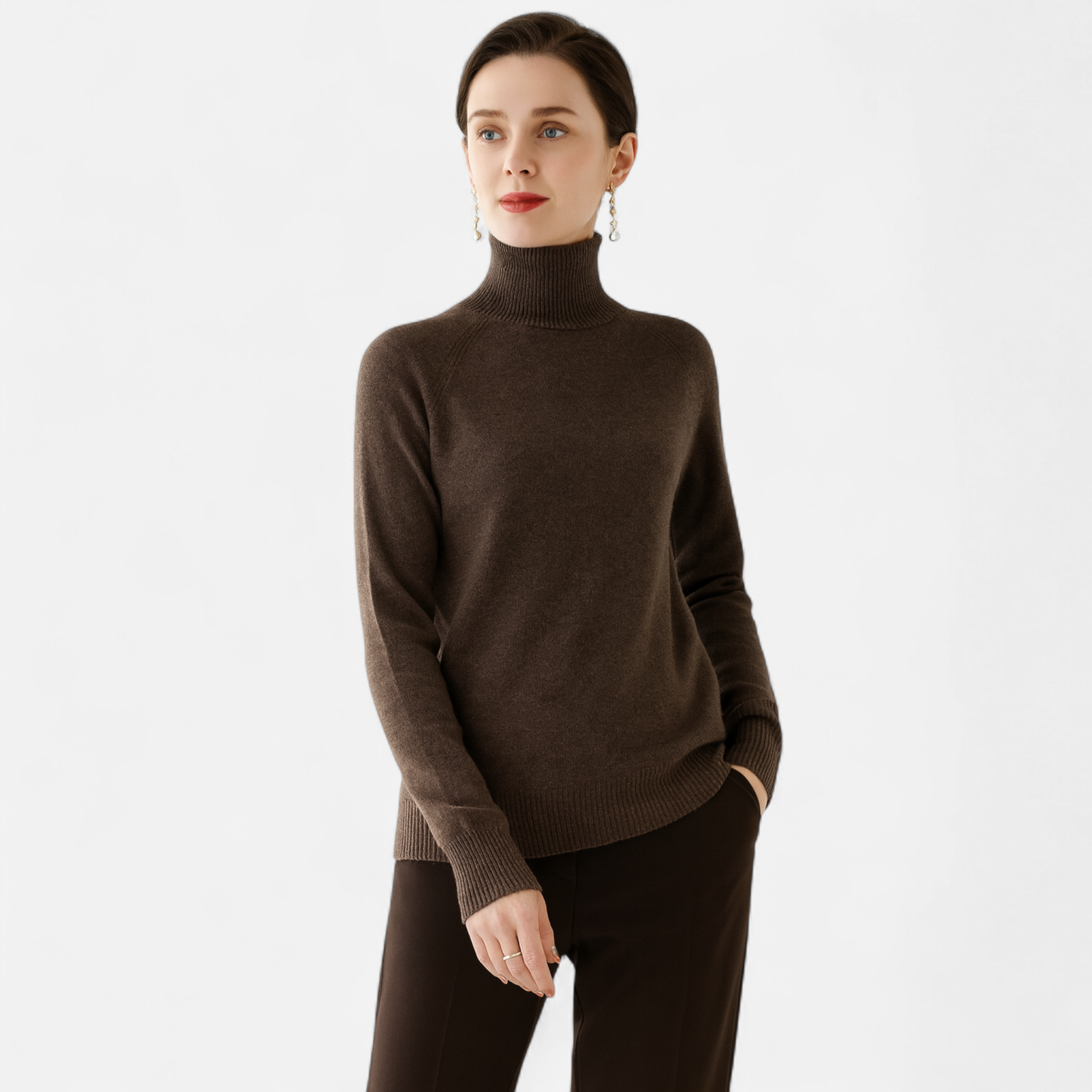 Maison Vaison | Women's Merino Wool & Cashmere Mock-Neck Sweater