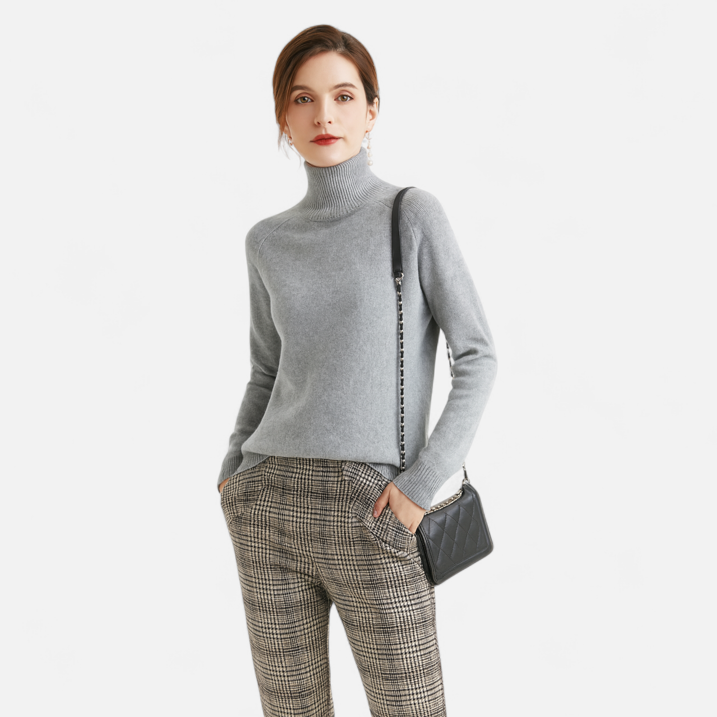 Maison Vaison | Women's Merino Wool & Cashmere Mock-Neck Sweater
